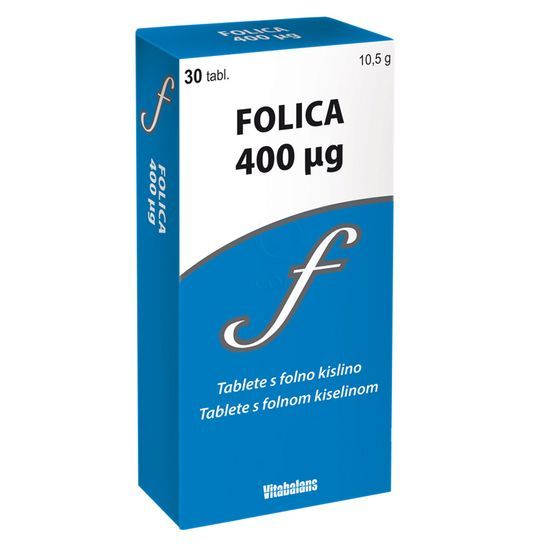 Folica, folna kislina, 30 tablet