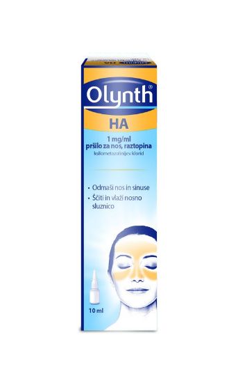 Olynth HA 1 mg pakiranje, 	Zdravilo Olynth HA 1 mg/ml se uporablja za zmanjšanje otekanja nosne sluznice pri nahodu
