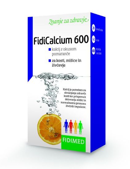 FidiCalcium 600 šumece tablete z kalcijem