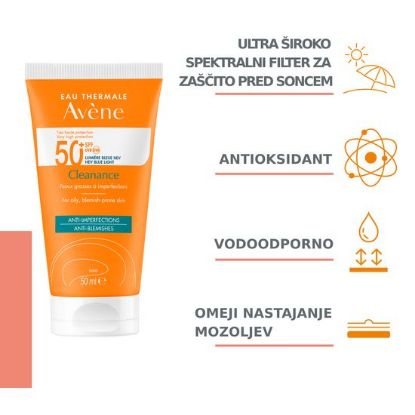 avene cleanance visoka zascita 50 ml spredaj