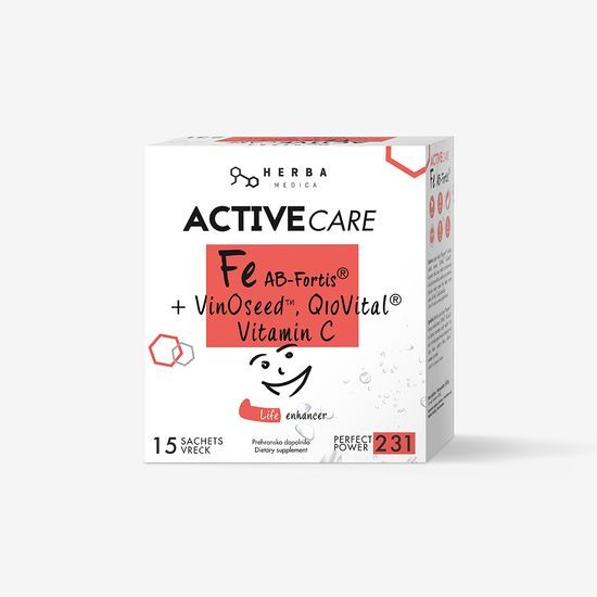 ACTIVECARE Fe AB-Fortis®, Vitamin C, Q10, VinOseed™ 15 vreck napitek