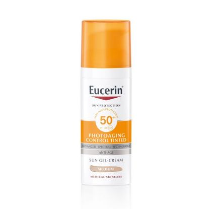 Eucerin Sun Photoaging Control Tinted Medium obarvan kremni gel za zaščito obraza pred soncem ZF 50+