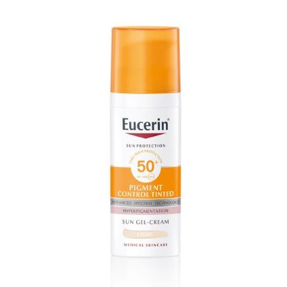 Eucerin Sun Pigment Control Tinted Light obarvan kremni gel za zaščito obraza pred soncem ZF 50+  