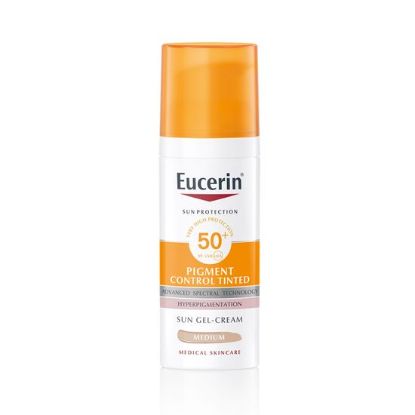 Slika Eucerin Sun Pigment Control Medium obarvan kremni gel za zaščito obraza pred soncem ZF 50+,  50 ml