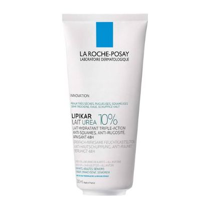 La Roche-Posay LIPIKAR LAIT UREA 10% Vlažilni losjon s trojnim učinkom za glajenje in pomiritev zelo suhe ter grobe kože, 200 ml slika izdelka